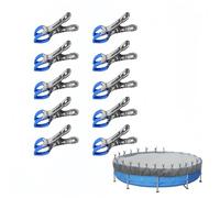 Lot de 10 Pinces en métal pour Piscine Hors Sol - Pince Bache Piscine avec Forte Force de Serrage, Pince à Ressort pour bache Sol Piscine Protection Contre Le Vent piscines hors sol à bords durs