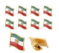 Lot de 10 Pins Drapeau Iran Perse, Broche Émaillée Métal Lion Soleil et Couronne Iranienne Persanne pour Décoration Cadeaux Souvenirs
