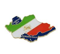 Lot de 10 pin's en métal représentant le drapeau de l'Iran de la mer Caspienne - 2 x 3,2 cm - Pour homme et femme, Fer