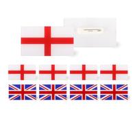 Lot de 10 pin's rectangulaires en émail avec drapeau Union Jack pour la fête nationale, les célébrations patriotiques, la décoration de la Saint-Georges, Acrylique