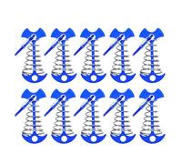Lot de 10 piquets d'ancrage coupe-vent en forme d'os de poisson avec boucles à ressort, ancrages de corde portables pour camping en plein air