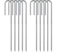 Lot de 10 piquets d'armature en forme de J 30,5 cm