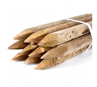 Lot de 10 piquets de clôture en bois KDI Vert Ø 4 cm Longueur 150 cm | KDI Vert imprégné, piquets ronds, bois saulandais, pointu, pour jardin, saule et aménagement paysager