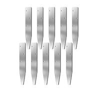 Lot de 10 piquets de coffrage pour béton - En acier inoxydable - En forme de V - Réutilisables - Avec trous - Résistants à la rouille - Pour les bords de jardin, les clôtures et l'aménagement paysager