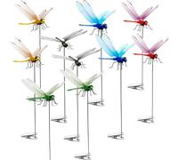 Lot de 10 piquets de décoration de jardin en forme de libellule à clipser, fausses libellules 3D, cerf ou cheval, ennemi naturel pour effrayer les mouches de jardin pour intérieur et extérieur (2