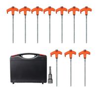 Lot de 10 piquets de sol pour auvent à visser | Pinces de tente lumineuses et robustes - Pour clôture, cour, paysage, prairie, chemin, jardin, terrasse et extérieur