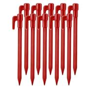 Lot de 10 Piquets de Tente en Plastique de 15 Cm, Piquets de Jardin Robustes pour L'extérieur, pour Le Camping Le Jardinage L'aménagement Paysager et la Randonnée(Red)