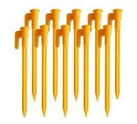 Lot de 10 Piquets de Tente en Plastique de 15 Cm, Piquets de Jardin Robustes pour L'extérieur, pour Le Camping Le Jardinage L'aménagement Paysager et la Randonnée(Yellow)