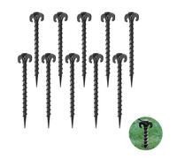 Lot de 10 Piquets de Tente Heavy Duty Beach - Vis Indispensables pour Camping, Randonnée, Jardinage, Plein Air (Noir)