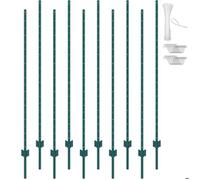 Lot De 10 Piquets En T-Vevor-En Acier Durable-Clôtures, Idéaux Pour Le Jardin, La Cour, La Pelouse, La Ferme-Vert