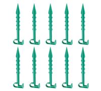 Lot de 10 piquets pour tente de camping Crochet denté dentelée Portable | Pics pour tonnelle, auvent, filet d'ombrage, extérieur, jardin, pelouse, patio, randonnée