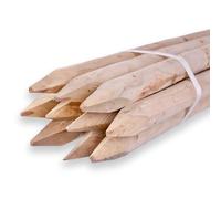 Lot de 10 piquets ronds en bois naturel - Diamètre 10 cm - 100/125/150 cm de longueur - Poteaux de clôture en bois massif de conifère non traités - Écologiques, stables et durables - Jardin, saule