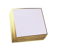 Lot de 10 planches à croquis carrées à bords dorés pour signer des dessins et des autographes avec motifs blancs et surfaces effaçables