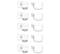 Lot de 10 Plante Aquarium Pots Holder avec Ventouses, Support en Acrylique Aquarium Cup Mini Fish Tank Decoration pour Plantes Accessoires Transparent