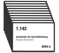 Lot de 10 Plaque de porte de bureau Madrid Black Line noir | 105x150mm | horizontal | aluminium | signalétique professionnelle