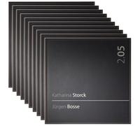 Lot de 10 Plaque de porte de bureau Madrid Black Line noir | 150x150mm | carré | aluminium | signalétique professionnelle