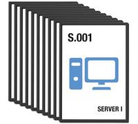 Lot de 10 Plaque de porte de bureau Madrid Black Line noir | 212x150mm | vertical | aluminium | signalétique professionnelle