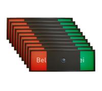 Lot de 10 Plaque de porte de bureau Madrid Black Line noir | 50x150mm | horizontal | aluminium | signalétique professionnelle