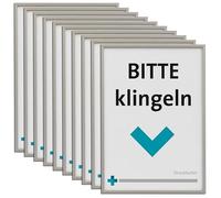 Lot de 10 Plaque de porte de bureau Madrid Silver Line argent | 150x105mm | vertical | aluminium | signalétique professionnelle