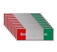 Lot de 10 Plaque de porte de bureau Madrid Silver Line argent | 50x150mm | horizontal | aluminium | signalétique professionnelle