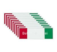 Lot de 10 Plaque de porte de bureau Madrid White Line blanc | 50x150mm | horizontal | aluminium | signalétique professionnelle