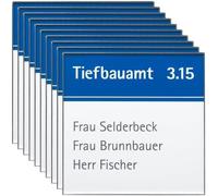 Lot de 10 Plaque de porte de bureau Rio | 150x150mm | carré | acier inoxydable | signalétique professionnelle