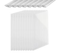 Lot de 10 plaques alvéolaires à double paroi Relaxdays 6 mm, avec profils en H, pour serre, 121 x 60,5 cm, transparentes