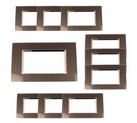 Lot de 10 plaques carrées en verre trempé, 4 modules/places, compatibles avec Bticino Living Light, couleur gris acier foncé, série MBL, pour boîte 504