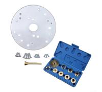 Lot de 10 plaques de base en acrylique et bagues de guidage en laiton 164 mm avec broche de centrage pour Porter Cable-Bosch Dewalt-Craftsman pour projets de routage