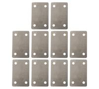 Lot de 10 plaques de connexion droites en acier inoxydable - Support de fixation à 4 trous pour table de lit, cadre de lit, étagère - 60 x 38 mm - Argenté