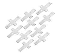 Lot de 10 plaques de connexion pour profilés aluminium - Raccords d'assemblage externe pour joints d'angle - Compatibles avec les profilés aluminium extrudés de la série 2020 (20 Plaque Croisée)