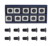 Lot de 10 plaques de découpe carrées en carbure de 14 mm avec vis M6 x 10 mm pour burin et rabot à bois