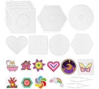 Lot de 10 plaques de perles à repasser, gabarits de perles à repasser, plaques de perles à repasser, accessoires de bricolage transparents, plaque de perles à repasser, plaque de perles à repasser