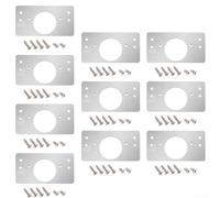 Lot de 10 plaques de réparation de charnière en acier inoxydable pour charnière d'armoire et renfort de plaque de montage de base (2# (1# (panneau de réparation de charnière de tasse)