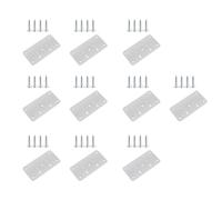 Lot de 10 plaques de réparation de charnière en acier inoxydable, support de fixation robuste pour les dommages causés par les trous de porte d'armoire, renforcement de meubles résistant à la rouille