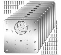 Lot de 10 plaques de réparation pour charnière d'armoire, argent 90 × 1 mm
