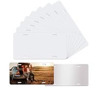 Lot de 10 plaques d'immatriculation Vierges par Sublimation en Aluminium pour Plaque d'immatriculation Avant Automobile, Feuille de Transfert Thermique pour Sublimation d'image à Faire soi-même, pour