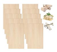 Lot de 10 plaques en bois de balsa contreplaqué : Nizirioo - 300 x 200 x 3 mm - Panneaux de bois de balsa pour projets laser, bricolage, modèle, artisanat, peintures