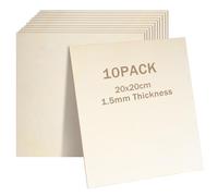 Lot de 10 plaques en bois pour le bricolage, 200 x 200 x 1,5 mm