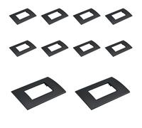 Lot de 10 plaques en plastique carrées, 3 modules placés par boîte 503, compatibles avec Bticino Living Light, couleur noire, série MBL