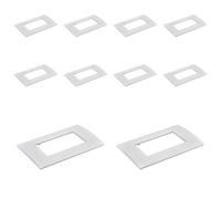 Lot de 10 plaques en plastique carrées, 4 modules placés par boîte 504, compatibles avec Bticino Living Light, couleur blanche, série MBL