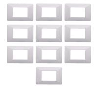 Lot de 10 plaques en technopolymère, compatible avec VIMAR PLANA, 3 modules/poti, couleur blanche, haute qualité, design élégant et moderne, pour interrupteurs/presses, série civile