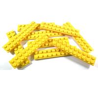 Lot de 10 plaques LEGO « 2 x 10 picots » jaunes.