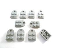 Lot de 10 plaques LEGO « 3 x 2 picots avec trou » en gris clair