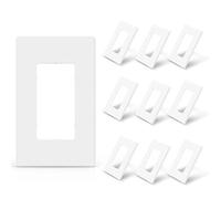 Lot de 10 plaques murales décoratives sans vis, taille standard en thermoplastique incassable pour interrupteur de sortie de réceptacle de décorateur, liste UL (blanc mat)