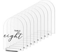 Lot de 10 plaques vierges en acrylique avec support - 12,7 x 17,8 cm - Blanches - Pour numéros de table de mariage