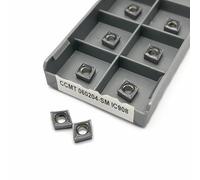 Lot de 10 plaquettes en carbure cémenté CCMT060204 SM IC907 IC908, outil de tournage interne CCMT060204, outil de coupe de pièces CNC(CCMT060204-SM IC908)