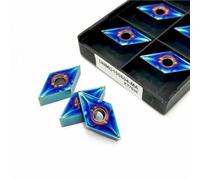Lot de 10 plaquettes indexables en carbure DNMG 150608 DNMG 150604 KT7030 for outils de tournage, plaquettes de rechange HRC55 Nano Blue CNC(DNMG 150604 KT7030)