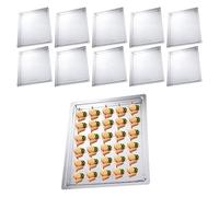 Lot de 10 - Plateau de Service Rectangulaire Luxe - Réutilisable, Recyclable, Solide et Élégant pour Présentation de Verrines, Toasts, Canapés et Verres - Transparent, Haute Qualité