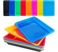 Lot de 10 plateaux d'art en plastique 8 couleurs, plateaux d'activit s, plateau sensoriel, plateau de sable, plateaux de service, plateaux d'art pour